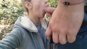 Girl gave a BLOWJOB to a friend in the park - 4K MissNimpho.