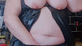 STEP-MUMMY SMOKES A CIGARETTE AND MASTURBATES IN KITCHEN