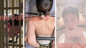 Hot MILF locked in chastity belt welcomes electric butt plug