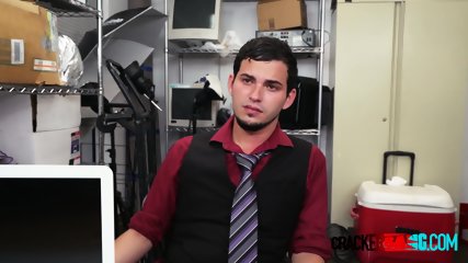 Broke dude gets his mouth and asshole drilled by horny director with a BBC