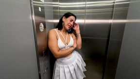 curvy milf neighbor gets seduced by a bbc in her building s elevator and has interracial sex in public, ending in a creampie! full video