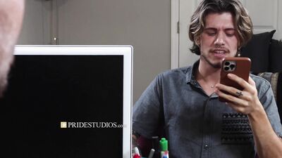Lad gets his cock sucked in the office by horny gay colleague