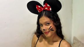 Little Minnie Mouse got very horny this Halloween night.