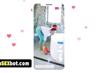 60s style housewife having a specific live show
