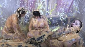 Devon, Tallulah & Pandora - messy fun