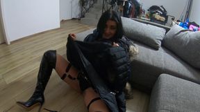 Cum on My Down Jackets While Wearing Long Boots 212