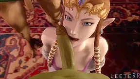 Zelda Seduces Her Hero with Steamy Oral Bliss in Fantastical Anime Encounter