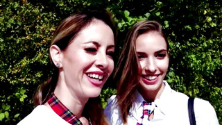 Two naughty girls having fun in Uber 115