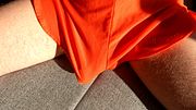 Playing with my erection in my sexiest shorts