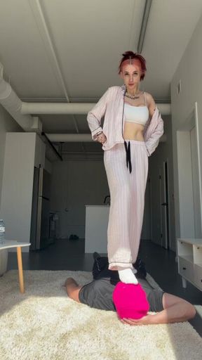 Morning After Trample session + full weight head standing & spit play 😈💧