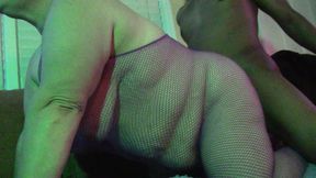 Hotwife in Fishnet Body Suit and Pleaser Heels for BBC