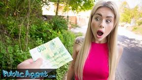 ”Blonde French Jogger Takes Huge Cock Publicly”