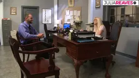 Blonde enjoys a pussy lick then gets fucked hard by a monster cock