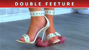 Cracking Nuts Under My Cream Strappy Stilettos - Balls Cam & Glans Cam (D64) - Double Feeture - Goddess Amber