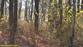 Outdoor pee in the forest