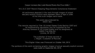 Hot college guys Alec Loob, Alex Faux, Casper Ivarsson and Maxx Rivers take turns anal fucking