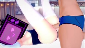 Tv woman usa su apretado ba&ntilde_ador para divertirse