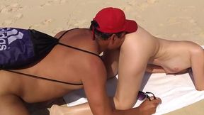 exhibitionist wife slut nude beach voyeur cock teasing.