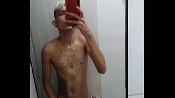 Jerking off in the bathroom after the football game