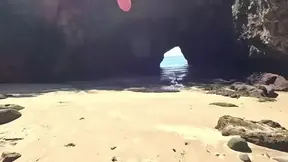 Fair-skinned couple's intimate POV car sex interrupted