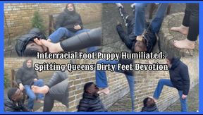Interracial Foot Puppy Humiliated: Spitting Queens' Dirty Feet Devotion Ft EliteFeetStreet & Queen Diana