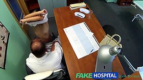 Russian teen gives POV blowjob to horny doctor in fake hospital