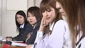 Japanese teacher welcomes new student with a horny kiss