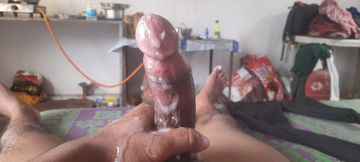 When I woke up, my Dick was erect, so I had to shake my dick