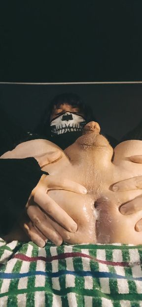 Anal destruction and cumming with Raven LeTrap