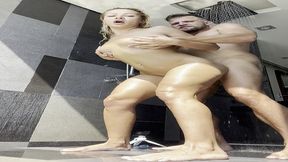 pawg cherry kiss with big round ass get fucked in the shower