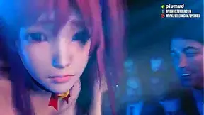 Hinokas Seductive Dance Sparks Fiery Desires in Glowing Nightclub fantasy