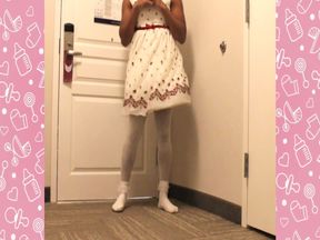 A NAUGTHY SISSY PLAY WITH YOUR GIRLY DRESS