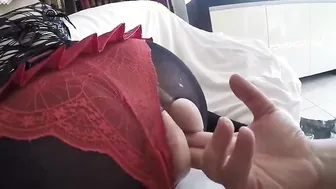 Amateur Crossdresser Couple Anal Masturbation and Rimming