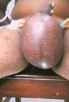 2 liter big ball first time in India by Indian pierced dick.