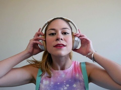 Cute curly brunette solo webcam masturbation
