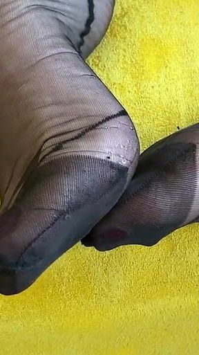 Aunty in Oc Girdle and Sheer Dress