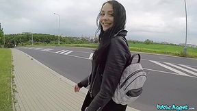 Sexy British Chick Has Risky Outdoor Creampie Sex
