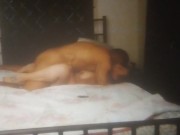 Watching my video of my hot Latino thug roommate fucks my pussy and I cum all over him while I moan