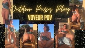 Outdoor evening sun, fingering, classy masturbation, sunshine on my soft golden skin