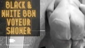 Black & White BBW Voyeur Shower 4K