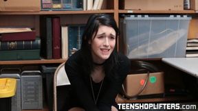 Teen thief Ivy Aura gets punished and rides big strong dick