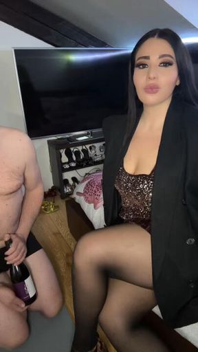 Feet worship with nylon