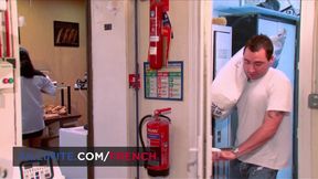French big tits brunette Lana Fever fucks the baker