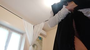 wearing stockings excites me, and so i fuck my anus and ... i drive you crazy, don t you believe it? look!