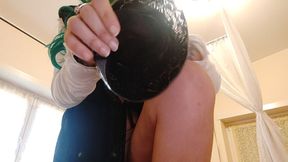 wearing stockings excites me, and so i fuck my anus and ... i drive you crazy, don t you believe it? look!