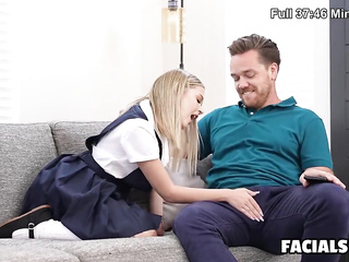 ”Facials4K: Tiny Blonde Begs For Multiple Oozing Facials In 3some with Coco Lovelock”