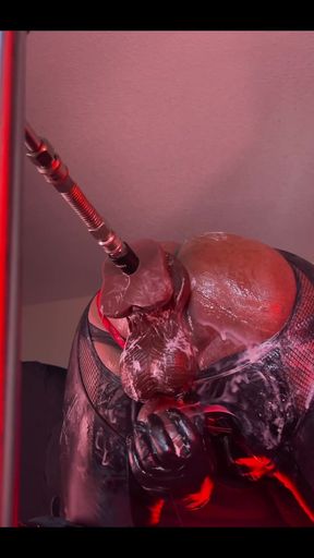 Intense Creamy Fuck on the Butt Machine - Gaping and Farting Bubbles