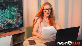 Busty redhead Lenka seduces cameraman in NastyClub scene