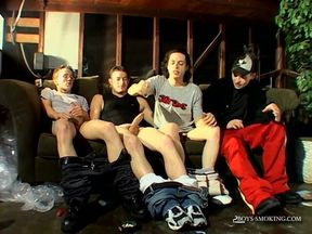 Garage smoke orgy
