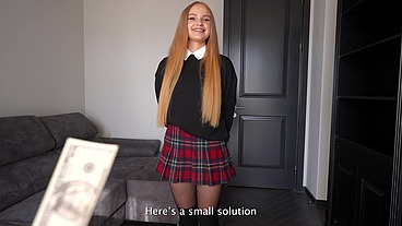 Hot Student Desperate to Pass Exam Sucks Cock Hard and Gets Fucked for Creampie